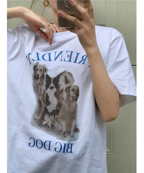 MANGROVE（マングローブ）の「BIGDOG　tee（Tシャツ/カットソー・レディース・ホワイト/ブラック・FREE）」の7枚目の写真