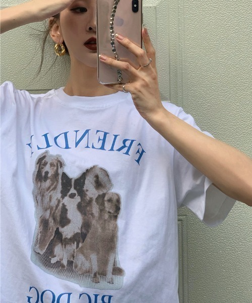 MANGROVE（マングローブ）の「BIGDOG　tee（Tシャツ/カットソー・レディース・ホワイト/ブラック・FREE）」の18枚目の写真