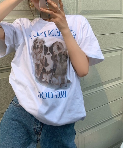 MANGROVE（マングローブ）の「BIGDOG　tee（Tシャツ/カットソー・レディース・ホワイト/ブラック・FREE）」の6枚目の写真