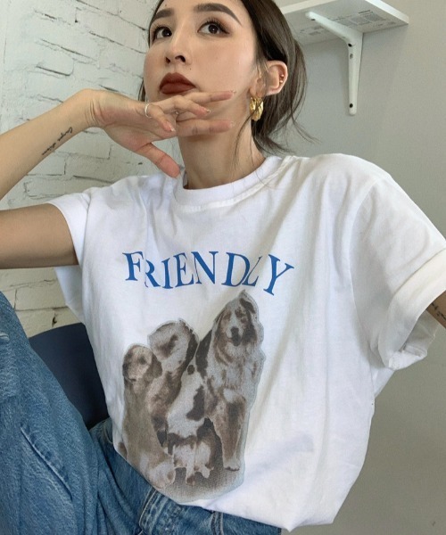 MANGROVE（マングローブ）の「BIGDOG　tee（Tシャツ/カットソー・レディース・ホワイト/ブラック・FREE）」の10枚目の写真