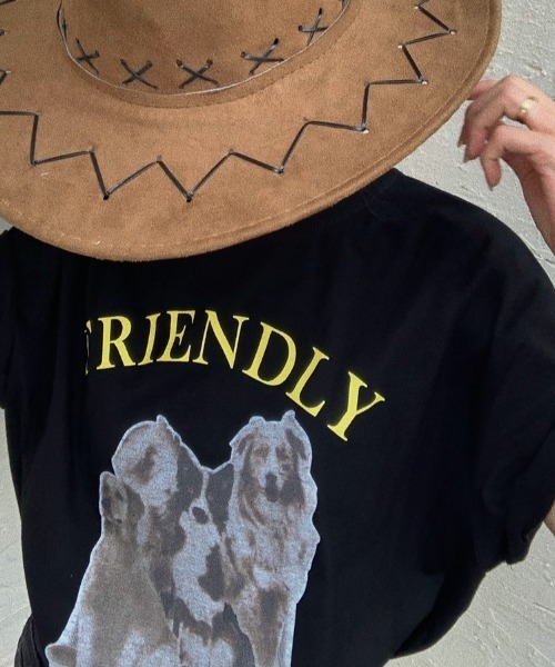MANGROVE（マングローブ）の「BIGDOG　tee（Tシャツ/カットソー・レディース・ホワイト/ブラック・FREE）」の4枚目の写真