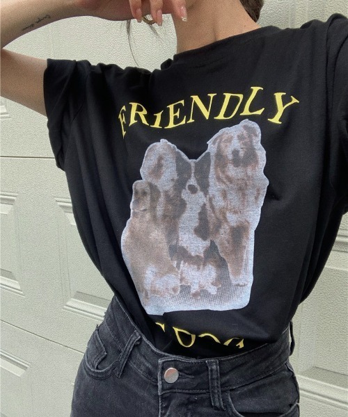 MANGROVE（マングローブ）の「BIGDOG　tee（Tシャツ/カットソー・レディース・ホワイト/ブラック・FREE）」の8枚目の写真