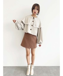 Honey Salon | ボリュームスリーブビッグカラージャケット(トレンチコート)