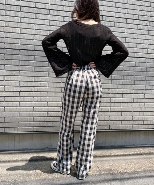 at12:03（アットイチニーゼロサン）の「ストレートチェックパンツ（スラックス・レディース・その他1・FREE）」の4枚目の写真