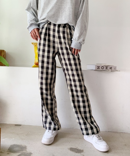 at12:03（アットイチニーゼロサン）の「ストレートチェックパンツ（スラックス・レディース・その他1・FREE）」の8枚目の写真