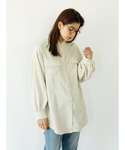 koe（コエ）の「コーデュロイシャツチュニック*（シャツ/ブラウス・レディース・ブラック/ベージュ/グリーン/アイボリー・FREE）」の13枚目の写真