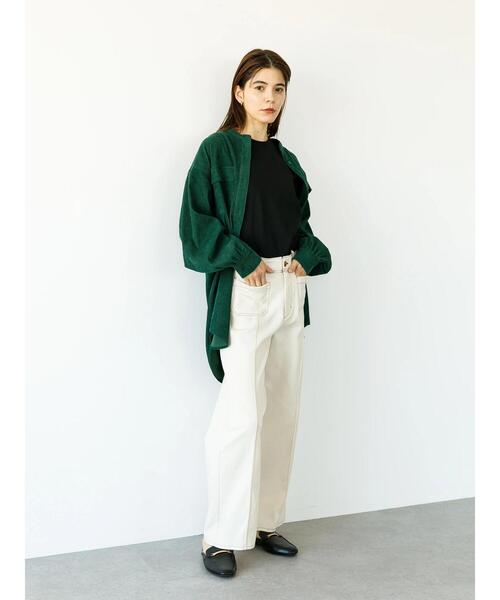 koe（コエ）の「コーデュロイシャツチュニック*（シャツ/ブラウス・レディース・ブラック/ベージュ/グリーン/アイボリー・FREE）」の10枚目の写真
