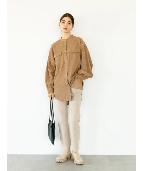 koe（コエ）の「コーデュロイシャツチュニック*（シャツ/ブラウス・レディース・ブラック/ベージュ/グリーン/アイボリー・FREE）」の18枚目の写真