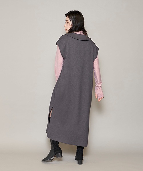 lautreamont BLEUBLANC（ロートレアモンブルーブラン）の「<lautreamont BLEUBLANC>襟付きスキッパーワンピース≪洗濯機で洗える≫（ワンピース・レディース・チャコールグレー/イエロー・9号）」の11枚目の写真