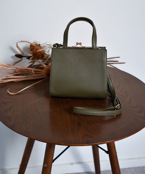 RETRO GIRL（レトロガール）の「ガマ口スクエアミニBAG（ショルダーバッグ・レディース・アイボリー/ブラック/ダークグリーン/ダークブラウン/ベージュ・FREE）」の5枚目の写真