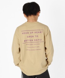 GLAZOS | 天竺・ドロップショルダーバックプリント長袖Tシャツ(Tシャツ/カットソー)