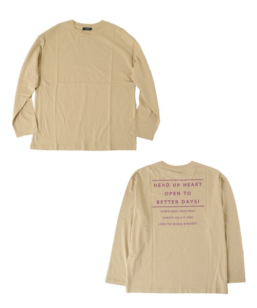 GLAZOS（グラソス）の「天竺・ドロップショルダーバックプリント長袖Tシャツ（Tシャツ/カットソー・キッズ・ブラック/ベージュ/ホワイト/カーキ・130cm/140cm/150cm/160cm/170cm）」の8枚目の写真