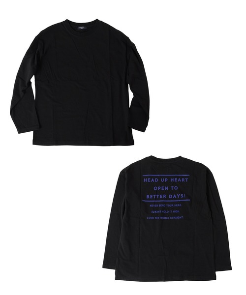 GLAZOS（グラソス）の「天竺・ドロップショルダーバックプリント長袖Tシャツ（Tシャツ/カットソー・キッズ・ブラック/ベージュ/ホワイト/カーキ・130cm/140cm/150cm/160cm/170cm）」の5枚目の写真