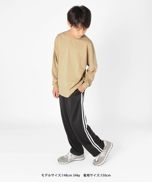 GLAZOS（グラソス）の「天竺・ドロップショルダーバックプリント長袖Tシャツ（Tシャツ/カットソー・キッズ・ブラック/ベージュ/ホワイト/カーキ・130cm/140cm/150cm/160cm/170cm）」の11枚目の写真