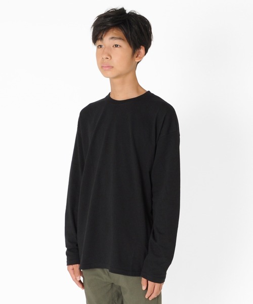 GLAZOS（グラソス）の「天竺・ドロップショルダーバックプリント長袖Tシャツ（Tシャツ/カットソー・キッズ・ブラック/ベージュ/ホワイト/カーキ・130cm/140cm/150cm/160cm/170cm）」の19枚目の写真