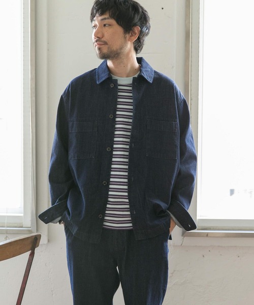 URBAN RESEARCH DOORS（アーバンリサーチドアーズ）の「デニムボックスシャツジャケット（デニムジャケット・メンズ・インディゴブルー/ブラック・40/38）」の7枚目の写真