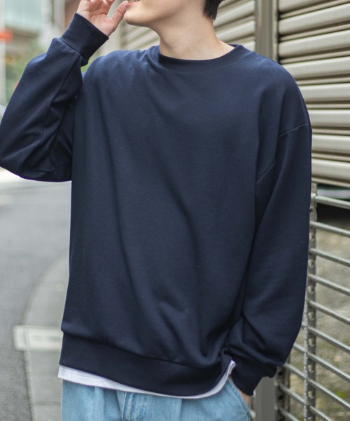 WEGO（ウィゴー）の「WEGO/ドロップショルダーカラープルオーバー（スウェット・メンズ・ブラウン/イエロー/ブルー系その他/ブルー/ホワイト/オレンジ/レッド/オートミール/パープル/ピンク/グリーン/スミクロ/ケリー/ネイビー/ピンク系その他・MEDIUM/LARGE/X-LARGE）」の7枚目の写真