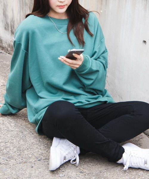 WEGO（ウィゴー）の「WEGO/ドロップショルダーカラープルオーバー（スウェット・メンズ・ブラウン/イエロー/ブルー系その他/ブルー/ホワイト/オレンジ/レッド/オートミール/パープル/ピンク/グリーン/スミクロ/ケリー/ネイビー/ピンク系その他・MEDIUM/LARGE/X-LARGE）」の5枚目の写真