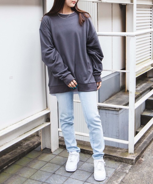 WEGO（ウィゴー）の「WEGO/ドロップショルダーカラープルオーバー（スウェット・メンズ・ブラウン/イエロー/ブルー系その他/ブルー/ホワイト/オレンジ/レッド/オートミール/パープル/ピンク/グリーン/スミクロ/ケリー/ネイビー/ピンク系その他・MEDIUM/LARGE/X-LARGE）」の19枚目の写真