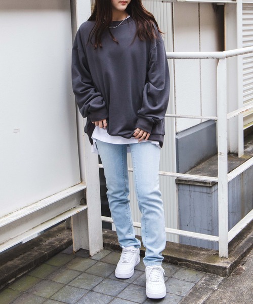 WEGO（ウィゴー）の「WEGO/ドロップショルダーカラープルオーバー（スウェット・メンズ・ブラウン/イエロー/ブルー系その他/ブルー/ホワイト/オレンジ/レッド/オートミール/パープル/ピンク/グリーン/スミクロ/ケリー/ネイビー/ピンク系その他・MEDIUM/LARGE/X-LARGE）」の21枚目の写真