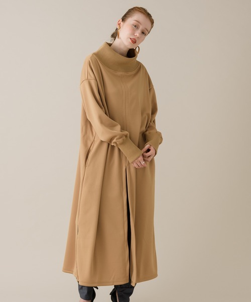 1％（イチ パーセント）の「1％ センタースリットワンピース（ワンピース・レディース・ブラック/キャメル・FREE）」の4枚目の写真