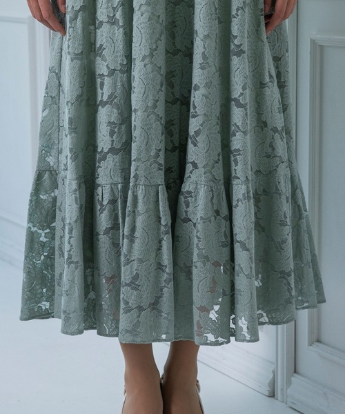 troisiemeCHACO（トロワズィエムチャコ）の「【chaco】シャーリングがポイント♪総レースワンピース（ドレス・レディース・ミント/ブラック/ピンク・9号）」の20枚目の写真