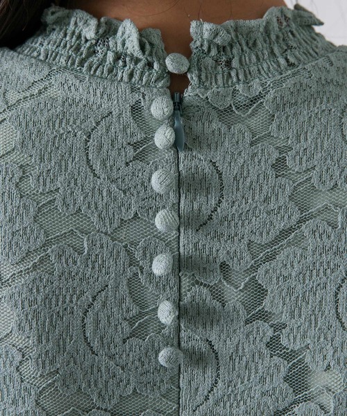 troisiemeCHACO（トロワズィエムチャコ）の「【chaco】シャーリングがポイント♪総レースワンピース（ドレス・レディース・ミント/ブラック/ピンク・9号）」の22枚目の写真