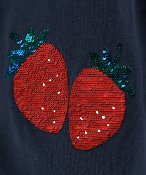 BRANSHES（ブランシェス）の「スパンコール×フルーツモチーフトレーナー（スウェット・キッズ・ネイビー/アイボリー・90/100/110/120/130）」の21枚目の写真