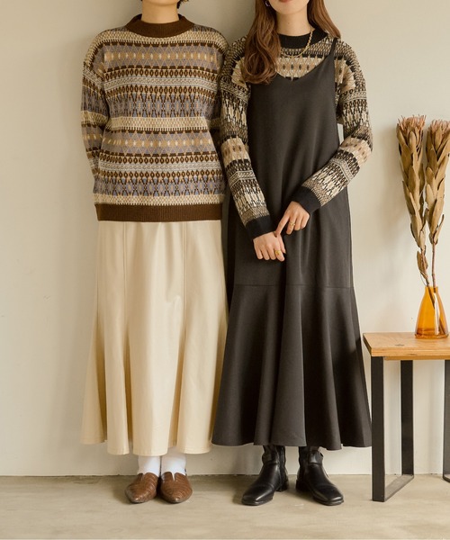 Ambre Neige（アンブルネージュ）の「ノルディックニット／【WEB/EC限定商品】（ニット/セーター・レディース・ブラック/ダークブラウン・FREE）」の12枚目の写真