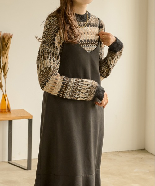 Ambre Neige（アンブルネージュ）の「ノルディックニット／【WEB/EC限定商品】（ニット/セーター・レディース・ブラック/ダークブラウン・FREE）」の7枚目の写真