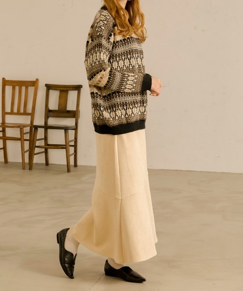 Ambre Neige（アンブルネージュ）の「ノルディックニット／【WEB/EC限定商品】（ニット/セーター・レディース・ブラック/ダークブラウン・FREE）」の5枚目の写真