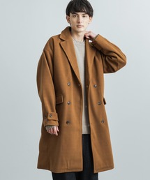 オーバーサイズ テックウールメルトンダブルチェスターコート