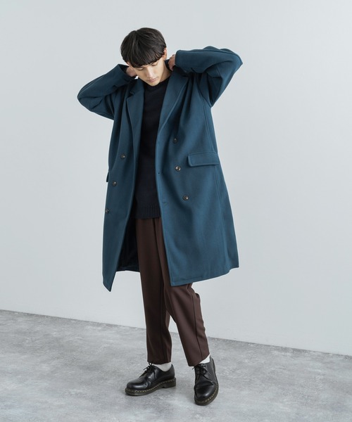 R(アール）ウールメルトン テントシルエット コート （フード配色ユル  