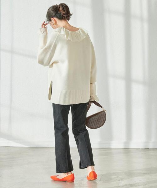 green label relaxing（グリーンレーベルリラクシング）の「SERENITY セレニティ Vネック ニット カーディガン ②（カーディガン/ボレロ・レディース・ケリー/ホワイト/ライトピンク・FREE）」の5枚目の写真