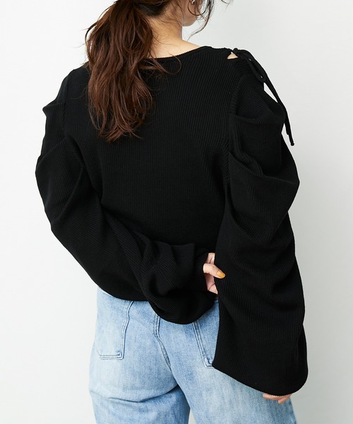 AZUL ENCANTO(アズールエンカント)の「デザインリブニット(ニット/セーター・レディース・ブラック/ダークグレー/杢グレー・FREE)」の10枚目の写真