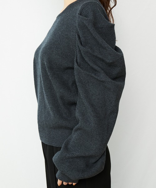 AZUL ENCANTO(アズールエンカント)の「デザインリブニット(ニット/セーター・レディース・ブラック/ダークグレー/杢グレー・FREE)」の7枚目の写真
