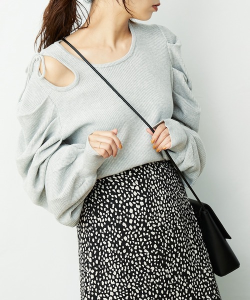 AZUL ENCANTO(アズールエンカント)の「デザインリブニット(ニット/セーター・レディース・ブラック/ダークグレー/杢グレー・FREE)」の8枚目の写真