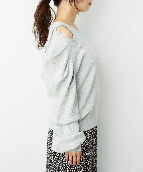 AZUL ENCANTO(アズールエンカント)の「デザインリブニット(ニット/セーター・レディース・ブラック/ダークグレー/杢グレー・FREE)」の19枚目の写真