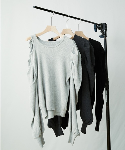 AZUL ENCANTO(アズールエンカント)の「デザインリブニット(ニット/セーター・レディース・ブラック/ダークグレー/杢グレー・FREE)」の22枚目の写真