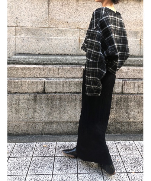 ulu（ウル）の「Shaggy check cocoon short jacket（ノーカラージャケット・レディース・ブラウン/ブラック・FREE）」の17枚目の写真