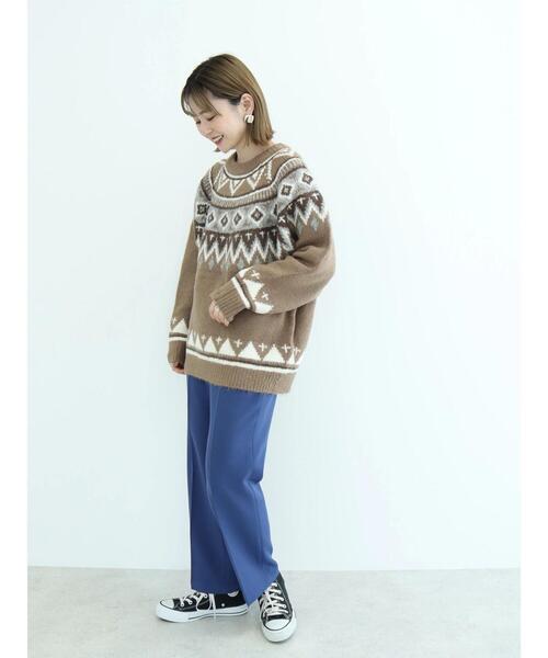 AMERICAN HOLIC(アメリカンホリック)の「求心柄ニットプルオーバー ノルディック柄(ニット/セーター・レディース・モカ/アイボリー・M/L)」の17枚目の写真