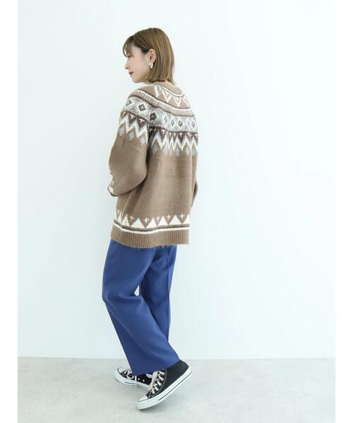 AMERICAN HOLIC(アメリカンホリック)の「求心柄ニットプルオーバー ノルディック柄(ニット/セーター・レディース・モカ/アイボリー・M/L)」の16枚目の写真