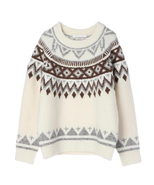 AMERICAN HOLIC(アメリカンホリック)の「求心柄ニットプルオーバー ノルディック柄(ニット/セーター・レディース・モカ/アイボリー・M/L)」の8枚目の写真