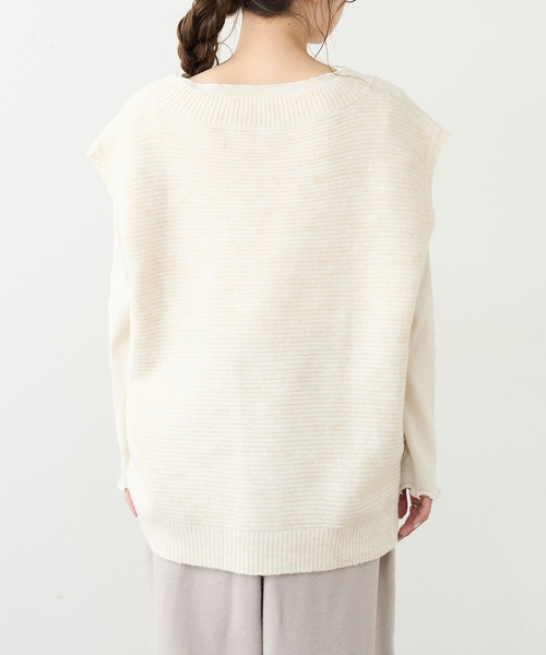 PUAL CE CIN（ピュアルセシン）の「【Du noir】ガーター編みニットベスト（ベスト・レディース・ブラック/グリーン/ナチュラル・FREE）」の19枚目の写真