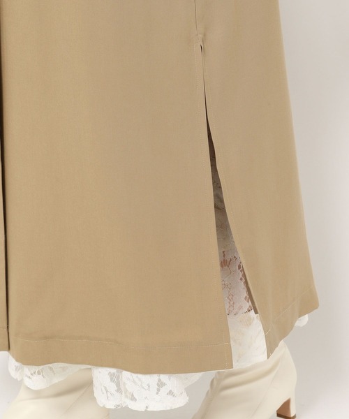 mysty woman（ミスティウーマン）の「3通りの着こなしを楽しめてお得♪　2Pセットトレンチコート 263017（トレンチコート・レディース・ブラック/ベージュ/ライトベージュ・FREE）」の12枚目の写真