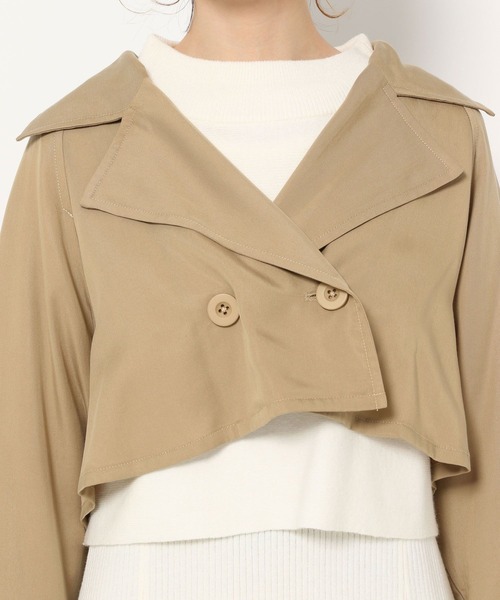 mysty woman（ミスティウーマン）の「3通りの着こなしを楽しめてお得♪　2Pセットトレンチコート 263017（トレンチコート・レディース・ブラック/ベージュ/ライトベージュ・FREE）」の13枚目の写真