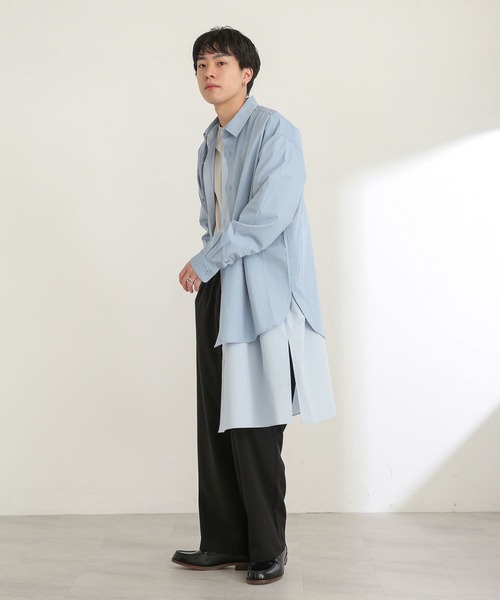 SENSE OF PLACE by URBAN RESEARCH（センスオブプレイスバイアーバンリサーチ）の「タイプライタールーズシャツ（シャツ/ブラウス・メンズ・ライトブルー/イエロー・MEDIUM/LARGE）」の10枚目の写真