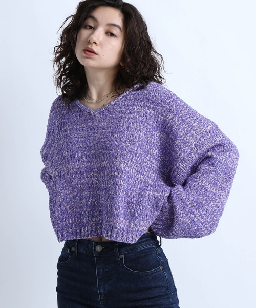 eL（エル）の「【eL】3G Colorful Nep Pullover/264753（ニット/セーター・レディース・ホワイト系その他/ホワイト×ブラック/パープル系その他・FREE）」の3枚目の写真