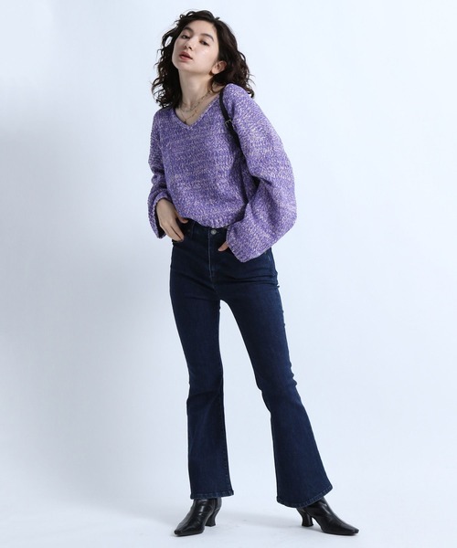 eL（エル）の「【eL】3G Colorful Nep Pullover/264753（ニット/セーター・レディース・ホワイト系その他/ホワイト×ブラック/パープル系その他・FREE）」の13枚目の写真