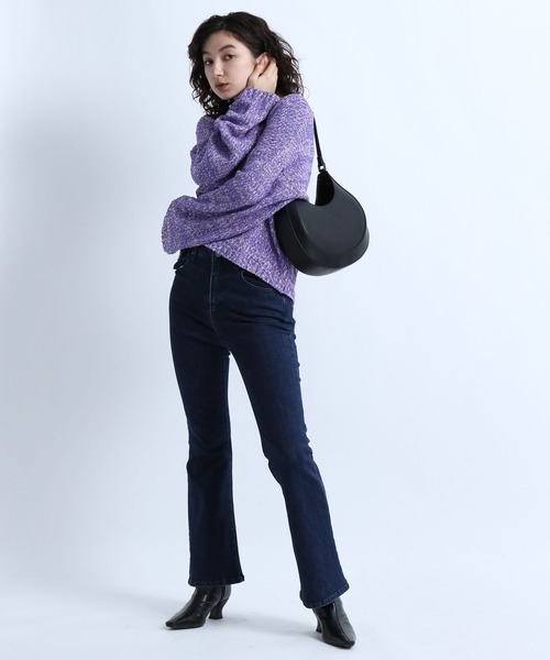 eL（エル）の「【eL】3G Colorful Nep Pullover/264753（ニット/セーター・レディース・ホワイト系その他/ホワイト×ブラック/パープル系その他・FREE）」の5枚目の写真